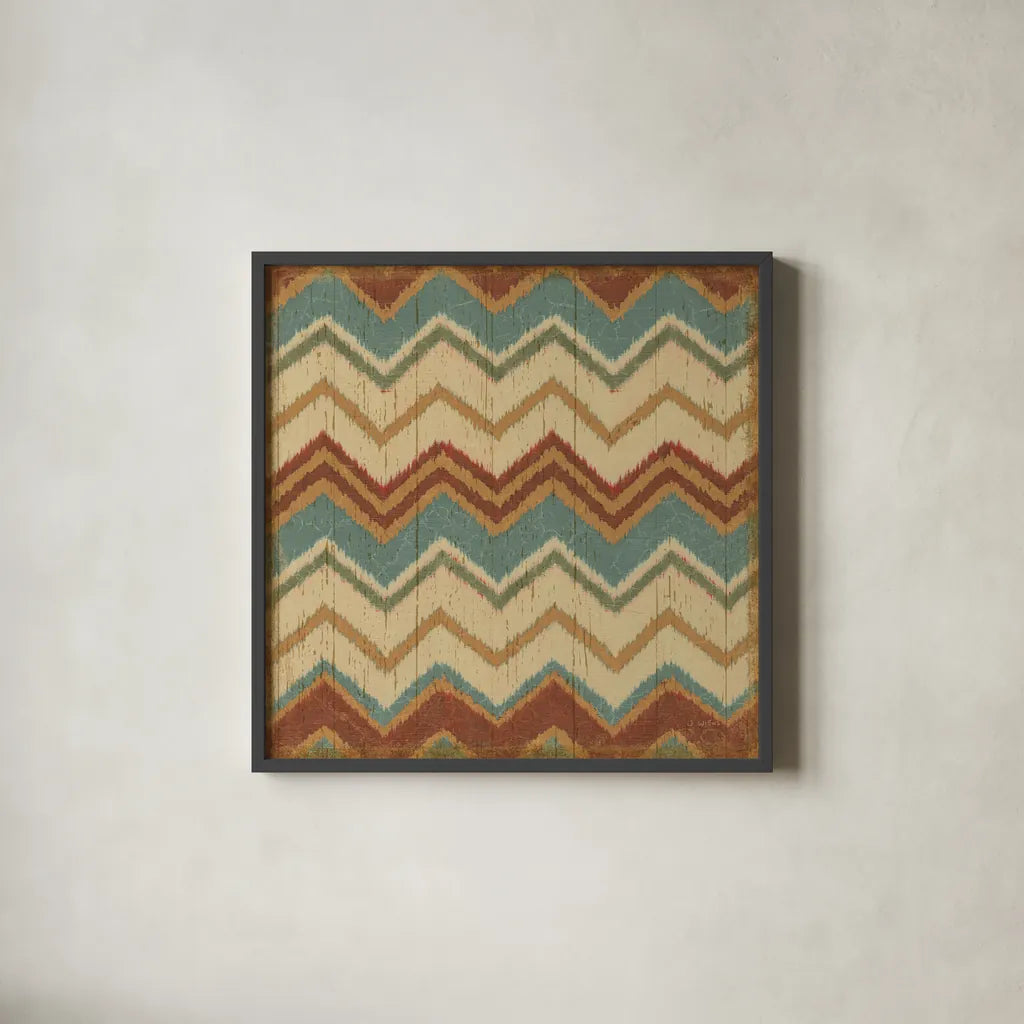 Country Mood Tile IV by James Wiens. Shown in a sleek black glass frame for a contemporary gallery look. Available as an archival giclee rolled canvas, fine art paper, or poster print. SKU 14143a.