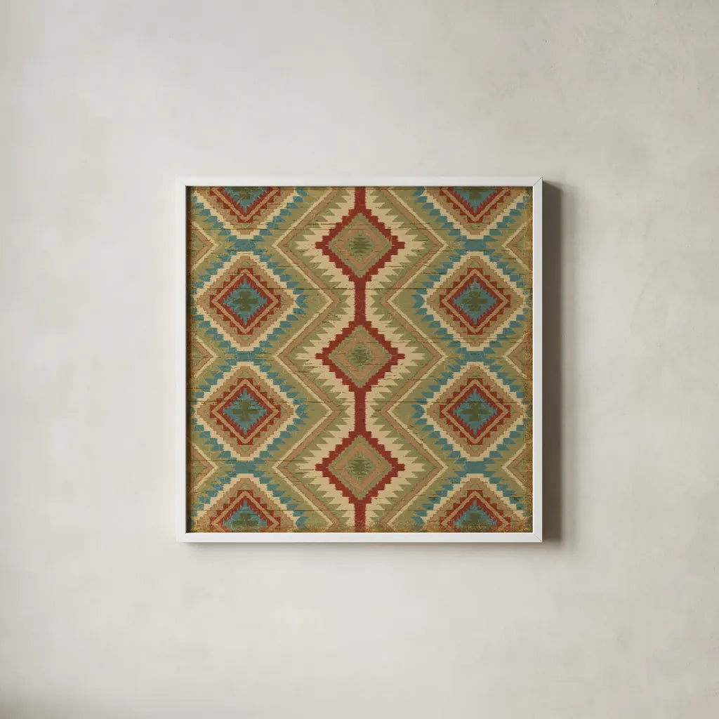 Country Mood Tile V v2 by James Wiens. Shown in a crisp white glass frame for a clean and minimalist style. Available as an archival giclee rolled canvas, fine art paper, or poster print. SKU 14140a.