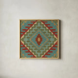 Country Mood Tile VII by James Wiens. Shown in a natural wood glass frame for a timeless modern aesthetic. Available as an archival giclee rolled canvas, fine art paper, or poster print. SKU 14142a.