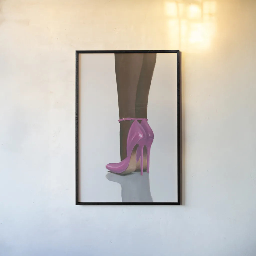 Divine I Pink by James Wiens. shown as a paper print in a black flame. Available as a archival giclee rolled canvas, fine art paper, or poster print. SKU 82829h.