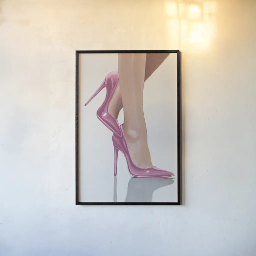 Divine II Pink by James Wiens. shown as a paper print in a black flame. Available as a archival giclee rolled canvas, fine art paper, or poster print. SKU 82830h.