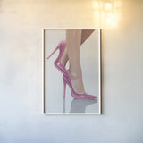 Divine II Pink by James Wiens. shown as a paper print in a white frame. Available as a archival giclee rolled canvas, fine art paper, or poster print. SKU 82830h.