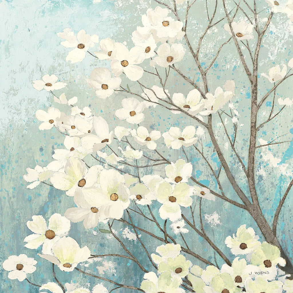 Dogwood Blossoms I by James Wiens. SKU 10952a. Archival Giclee Fine art print for wall decor.