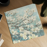 Dogwood Blossoms II by James Wiens. Shown as a detailed flat fine art print, highlighting archival giclee quality. Available as an archival giclee rolled canvas, fine art paper, or poster print. SKU 10953a.