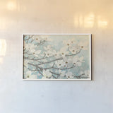 Dogwood Blossoms II Crop by James Wiens. shown as a paper print in a white frame. Available as a archival giclee rolled canvas, fine art paper, or poster print. SKU 10953i.