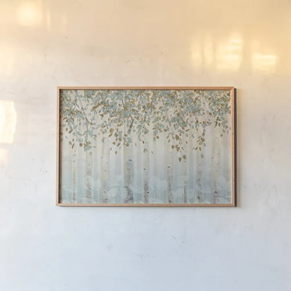 Dream Forest I by James Wiens. shown as a paper print in a natural frame. Available as a archival giclee rolled canvas, fine art paper, or poster print. SKU 15593i.