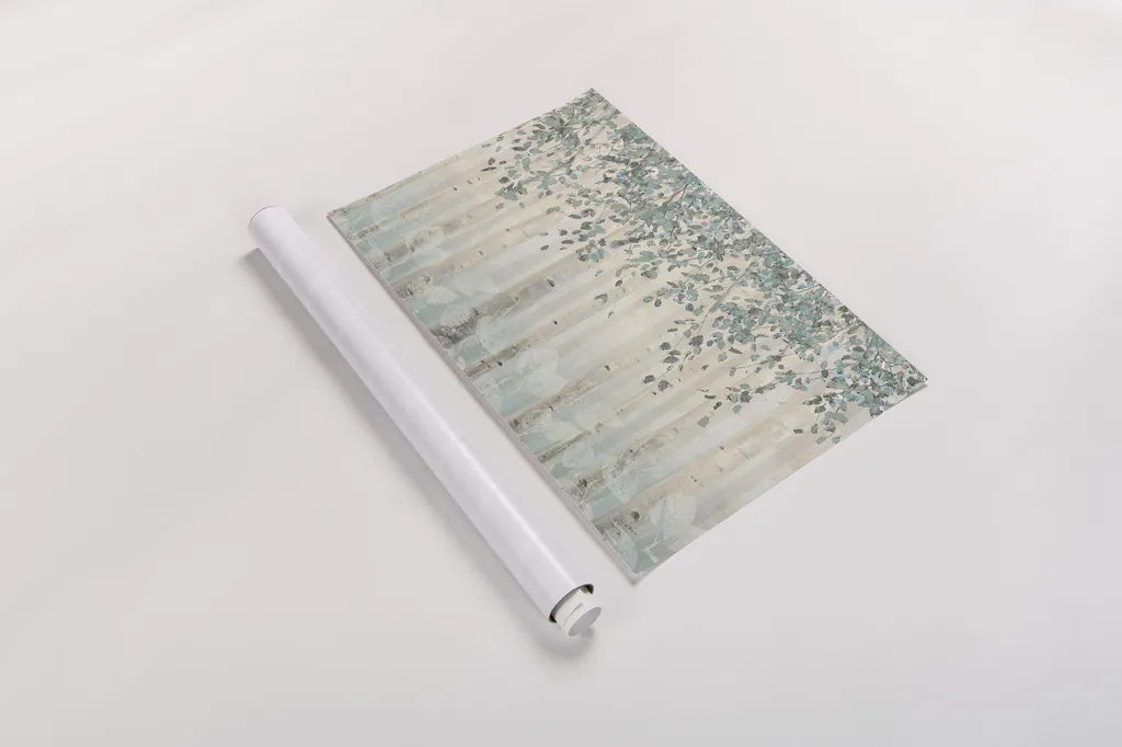 Dream Forest I Silver Leaves by James Wiens. shown as a rolled paper print. Available as archival giclee rolled canvas, fine art paper, or poster print. SKU 27973i.