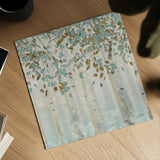 Dream Forest Square I by James Wiens. Shown as a detailed flat fine art print, highlighting archival giclee quality. Available as an archival giclee rolled canvas, fine art paper, or poster print. SKU 16217a.