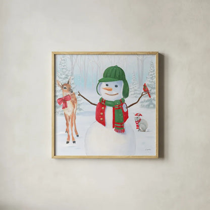 Dressed for Christmas I Crop by James Wiens. Shown in a natural wood glass frame for a timeless modern aesthetic. Available as an archival giclee rolled canvas, fine art paper, or poster print. SKU 72614a.