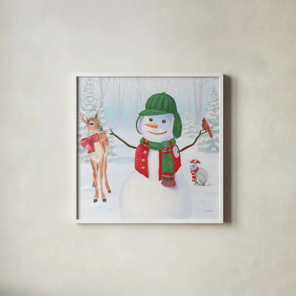 Dressed for Christmas I Crop by James Wiens. Shown in a crisp white glass frame for a clean and minimalist style. Available as an archival giclee rolled canvas, fine art paper, or poster print. SKU 72614a.