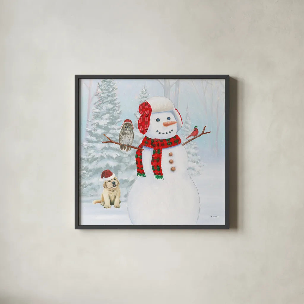 Dressed for Christmas II Crop by James Wiens. Shown in a sleek black glass frame for a contemporary gallery look. Available as an archival giclee rolled canvas, fine art paper, or poster print. SKU 72615a.