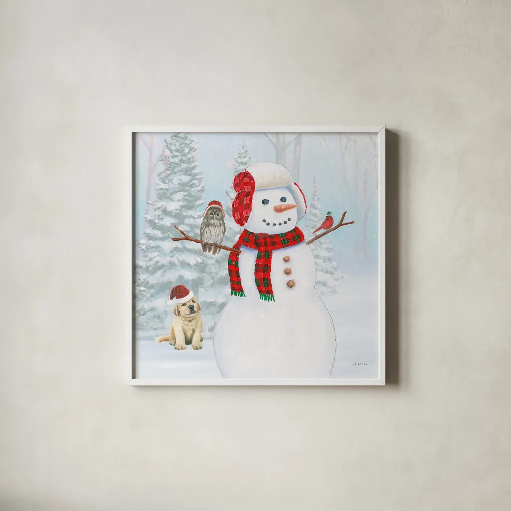 Dressed for Christmas II Crop by James Wiens. Shown in a crisp white glass frame for a clean and minimalist style. Available as an archival giclee rolled canvas, fine art paper, or poster print. SKU 72615a.