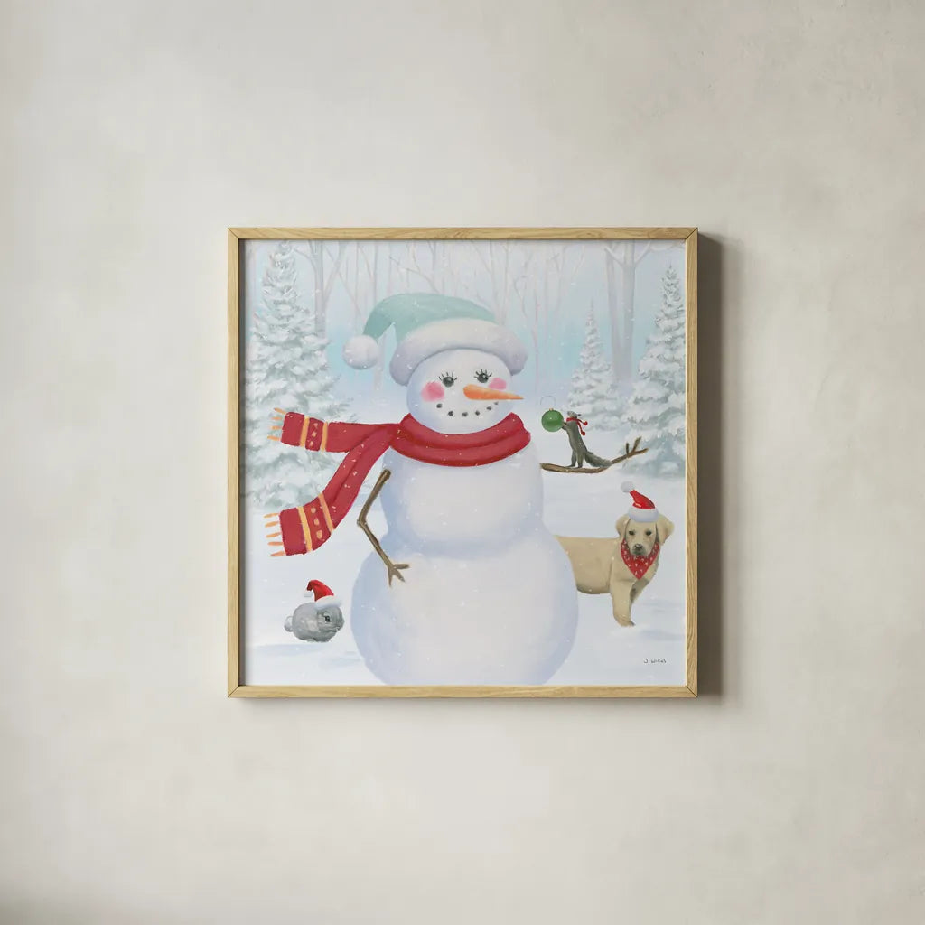 Dressed for Christmas III Crop by James Wiens. Shown in a natural wood glass frame for a timeless modern aesthetic. Available as an archival giclee rolled canvas, fine art paper, or poster print. SKU 72616a.