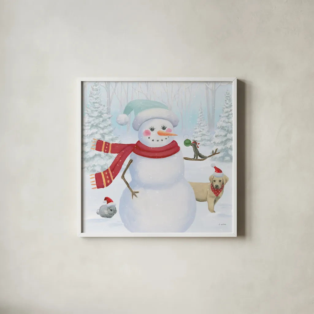 Dressed for Christmas III Crop by James Wiens. Shown in a crisp white glass frame for a clean and minimalist style. Available as an archival giclee rolled canvas, fine art paper, or poster print. SKU 72616a.