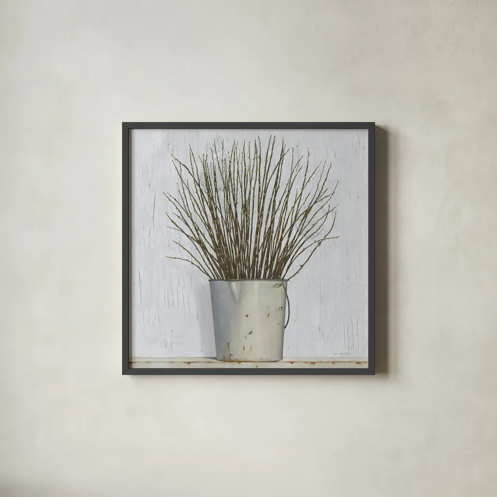 Early Spring by James Wiens. Shown in a sleek black glass frame for a contemporary gallery look. Available as an archival giclee rolled canvas, fine art paper, or poster print. SKU 33577a.