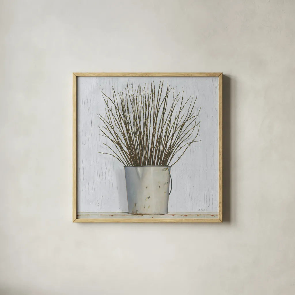 Early Spring by James Wiens. Shown in a natural wood glass frame for a timeless modern aesthetic. Available as an archival giclee rolled canvas, fine art paper, or poster print. SKU 33577a.