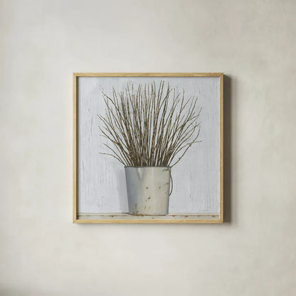Early Spring by James Wiens. Shown in a natural wood glass frame for a timeless modern aesthetic. Available as an archival giclee rolled canvas, fine art paper, or poster print. SKU 33577a.