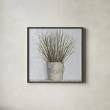 Early Spring Farm by James Wiens. Shown in a sleek black glass frame for a contemporary gallery look. Available as an archival giclee rolled canvas, fine art paper, or poster print. SKU 34056a.