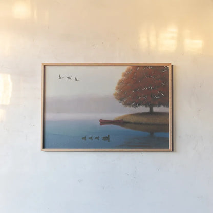 Early in the Morning by James Wiens. shown as a paper print in a natural frame. Available as a archival giclee rolled canvas, fine art paper, or poster print. SKU 20446i.