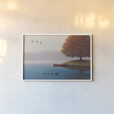 Early in the Morning by James Wiens. shown as a paper print in a white frame. Available as a archival giclee rolled canvas, fine art paper, or poster print. SKU 20446i.