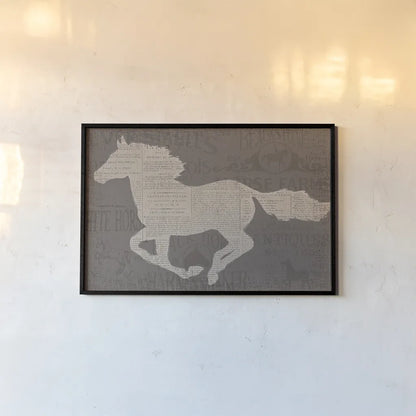 Equine I by James Wiens. shown as a paper print in a black flame. Available as a archival giclee rolled canvas, fine art paper, or poster print. SKU 33374i.