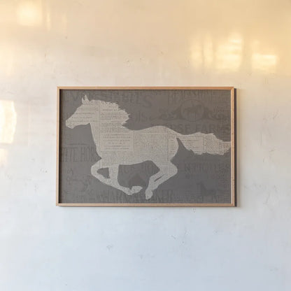 Equine I by James Wiens. shown as a paper print in a natural frame. Available as a archival giclee rolled canvas, fine art paper, or poster print. SKU 33374i.