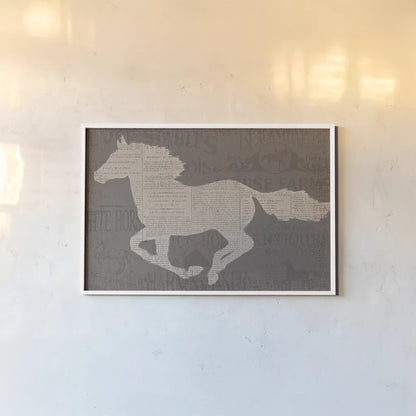 Equine I by James Wiens. shown as a paper print in a white frame. Available as a archival giclee rolled canvas, fine art paper, or poster print. SKU 33374i.