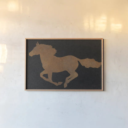 Equine I Industrial by James Wiens. shown as a paper print in a natural frame. Available as a archival giclee rolled canvas, fine art paper, or poster print. SKU 91231i.