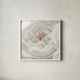 Essence of June Floral II by James Wiens. Shown in a crisp white glass frame for a clean and minimalist style. Available as an archival giclee rolled canvas, fine art paper, or poster print. SKU 53128a.