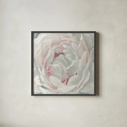 Essence of June Floral III by James Wiens. Shown in a sleek black glass frame for a contemporary gallery look. Available as an archival giclee rolled canvas, fine art paper, or poster print. SKU 53129a.