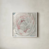 Essence of June Floral III by James Wiens. Shown in a crisp white glass frame for a clean and minimalist style. Available as an archival giclee rolled canvas, fine art paper, or poster print. SKU 53129a.