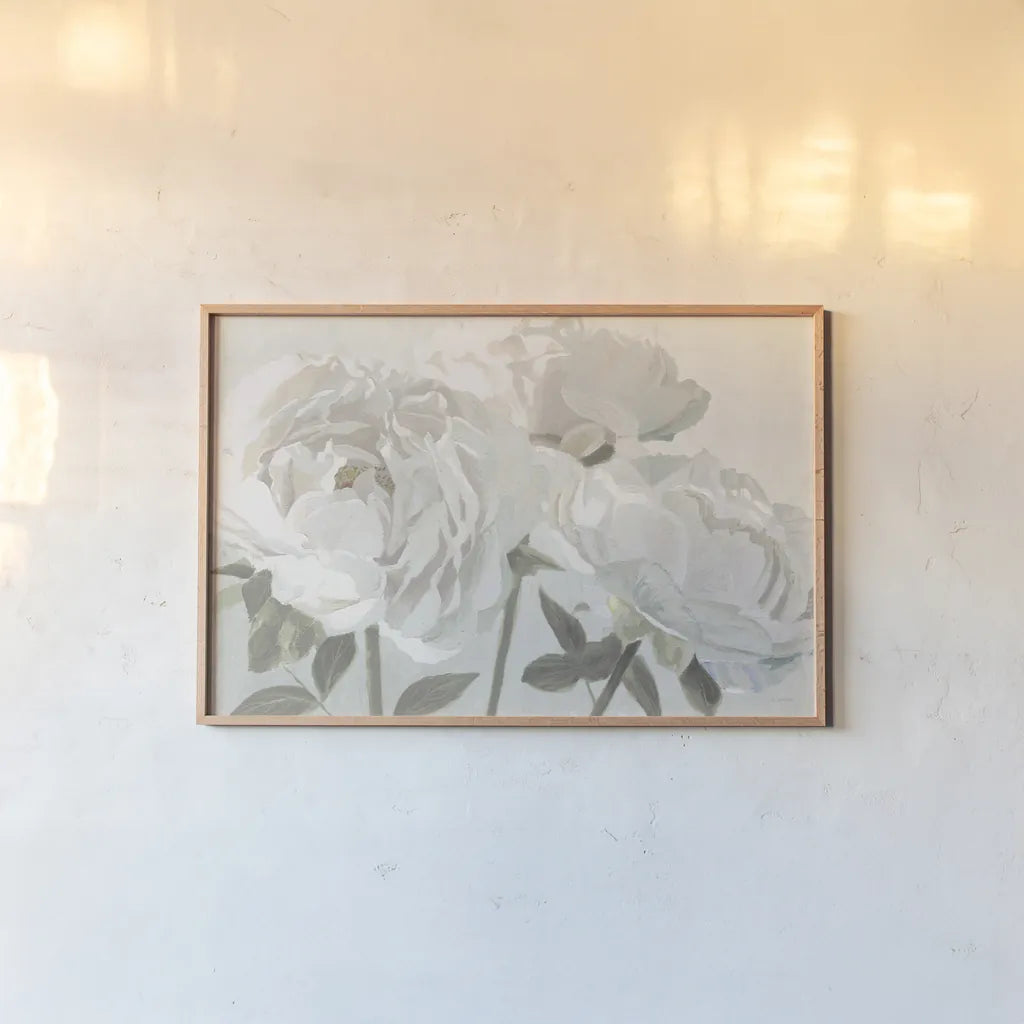 Essence of June I Neutral by James Wiens. shown as a paper print in a natural frame. Available as a archival giclee rolled canvas, fine art paper, or poster print. SKU 52277i.
