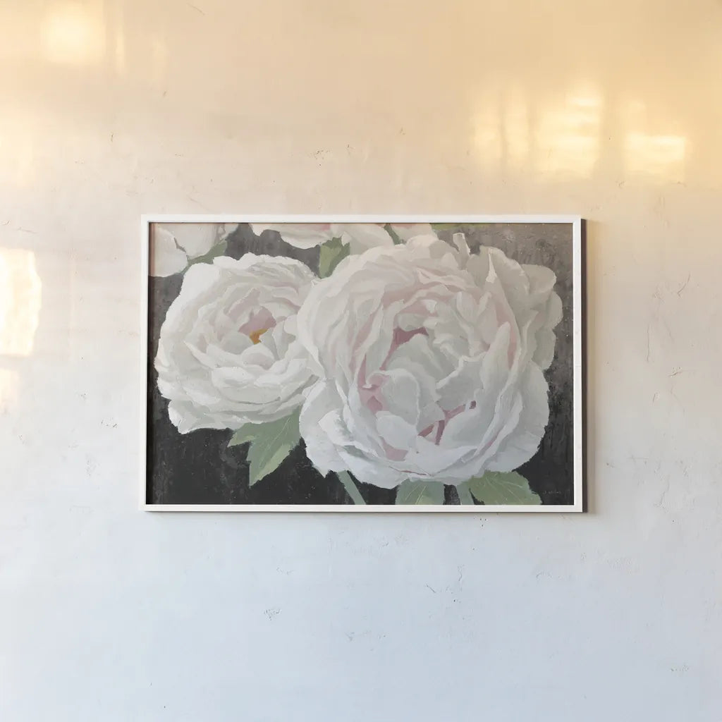 Essence of June II Black by James Wiens. shown as a paper print in a white frame. Available as a archival giclee rolled canvas, fine art paper, or poster print. SKU 52074i.