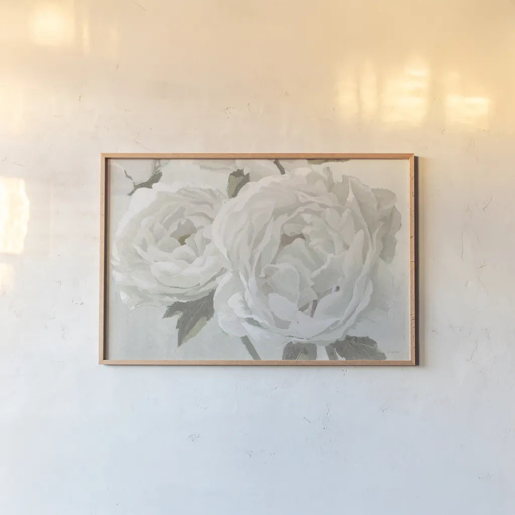 Essence of June II Neutral by James Wiens. shown as a paper print in a natural frame. Available as a archival giclee rolled canvas, fine art paper, or poster print. SKU 52278i.
