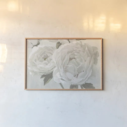 Essence of June II Neutral by James Wiens. shown as a paper print in a natural frame. Available as a archival giclee rolled canvas, fine art paper, or poster print. SKU 52278i.