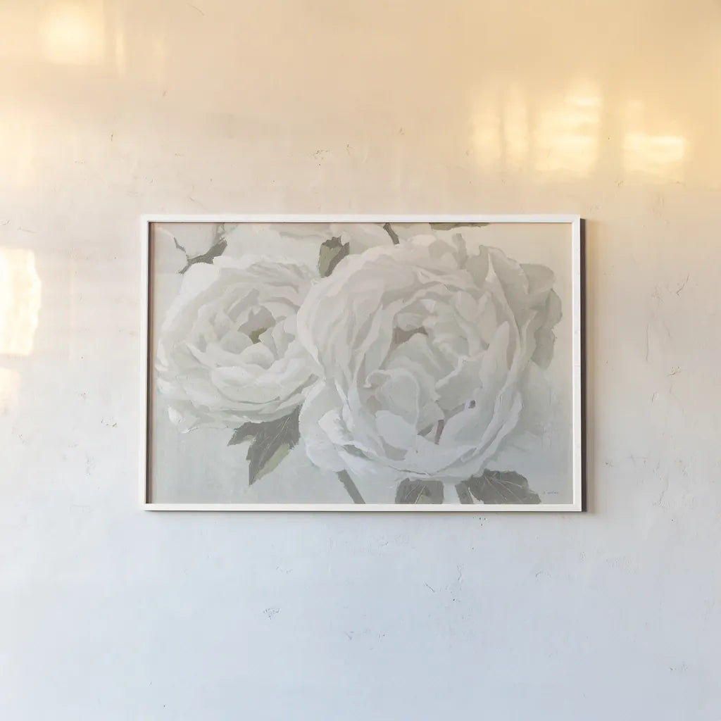 Essence of June II Neutral by James Wiens. shown as a paper print in a white frame. Available as a archival giclee rolled canvas, fine art paper, or poster print. SKU 52278i.