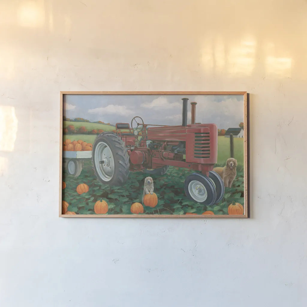 Fall Bounty II by James Wiens. shown as a paper print in a natural frame. Available as a archival giclee rolled canvas, fine art paper, or poster print. SKU 76873i.