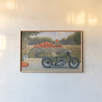 Fall Bounty IV by James Wiens. shown as a paper print in a natural frame. Available as a archival giclee rolled canvas, fine art paper, or poster print. SKU 76875i.