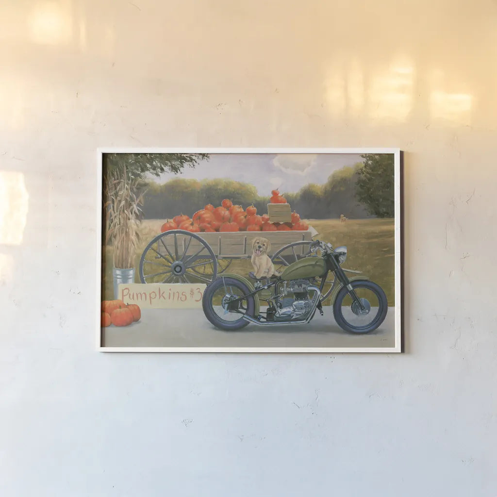 Fall Bounty IV by James Wiens. shown as a paper print in a white frame. Available as a archival giclee rolled canvas, fine art paper, or poster print. SKU 76875i.