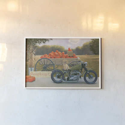 Fall Bounty IV by James Wiens. shown as a paper print in a white frame. Available as a archival giclee rolled canvas, fine art paper, or poster print. SKU 76875i.