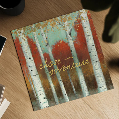 Fall Promenade II by James Wiens. Shown as a detailed flat fine art print, highlighting archival giclee quality. Available as an archival giclee rolled canvas, fine art paper, or poster print. SKU 21343a.