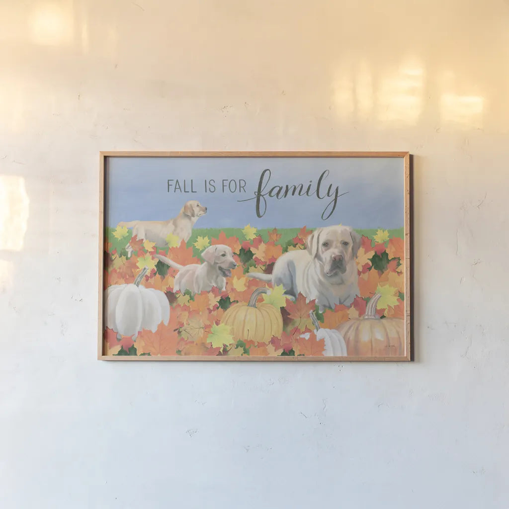 Fall at the Farm I by James Wiens. shown as a paper print in a natural frame. Available as a archival giclee rolled canvas, fine art paper, or poster print. SKU 79915i.