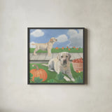 Fall at the Farm II by James Wiens. Shown in a sleek black glass frame for a contemporary gallery look. Available as an archival giclee rolled canvas, fine art paper, or poster print. SKU 79916a.