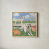 Fall at the Farm II by James Wiens. Shown in a natural wood glass frame for a timeless modern aesthetic. Available as an archival giclee rolled canvas, fine art paper, or poster print. SKU 79916a.