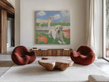 Fall at the Farm II by James Wiens. Shown as extra-large giant wall art in a modern living room. Available as an archival giclee rolled canvas, fine art paper, or poster print. SKU 79916a.