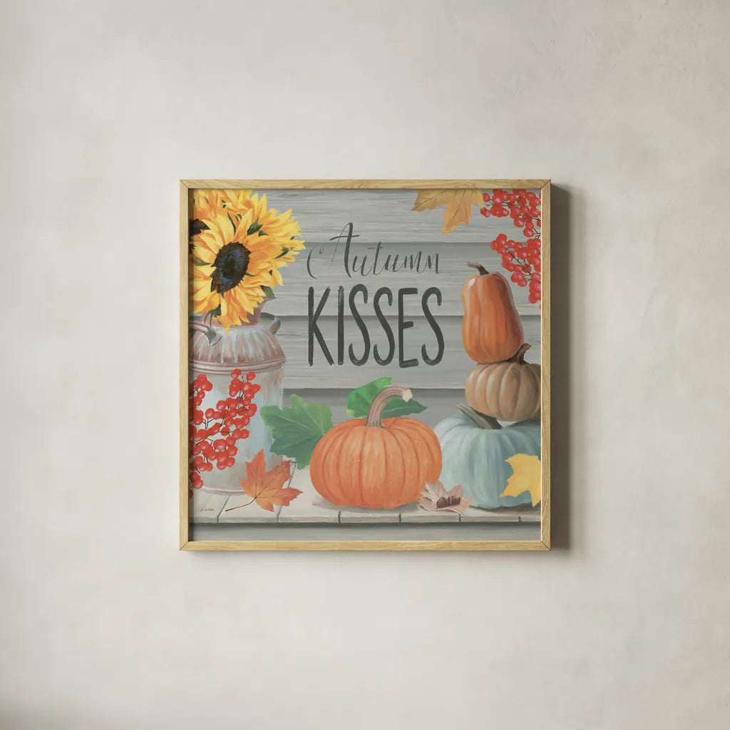 Fall at the Farm VI by James Wiens. Shown in a natural wood glass frame for a timeless modern aesthetic. Available as an archival giclee rolled canvas, fine art paper, or poster print. SKU 79920a.