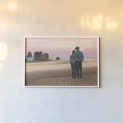 Family Farm by James Wiens. shown as a paper print in a white frame. Available as a archival giclee rolled canvas, fine art paper, or poster print. SKU 34881i.