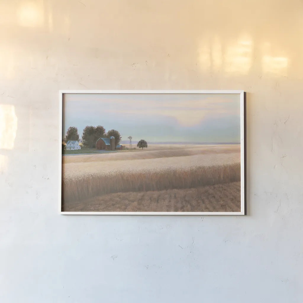 Family Farm No Couple by James Wiens. shown as a paper print in a white frame. Available as a archival giclee rolled canvas, fine art paper, or poster print. SKU 35297i.