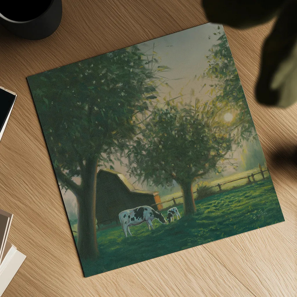 Farm Life IV by James Wiens. Shown as a detailed flat fine art print, highlighting archival giclee quality. Available as an archival giclee rolled canvas, fine art paper, or poster print. SKU 32389a.