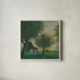 Farm Life IV by James Wiens. Shown in a crisp white glass frame for a clean and minimalist style. Available as an archival giclee rolled canvas, fine art paper, or poster print. SKU 32389a.